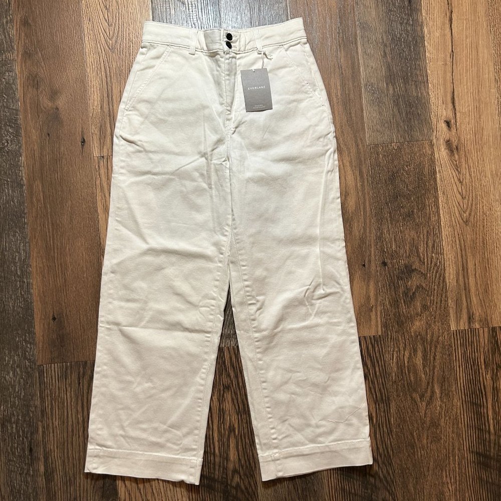 Everlane Cream Wide Leg Pants